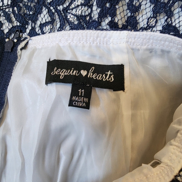 2 Piece Elegant Blue Lace Special Occasion Outfit - Picture 6 of 17